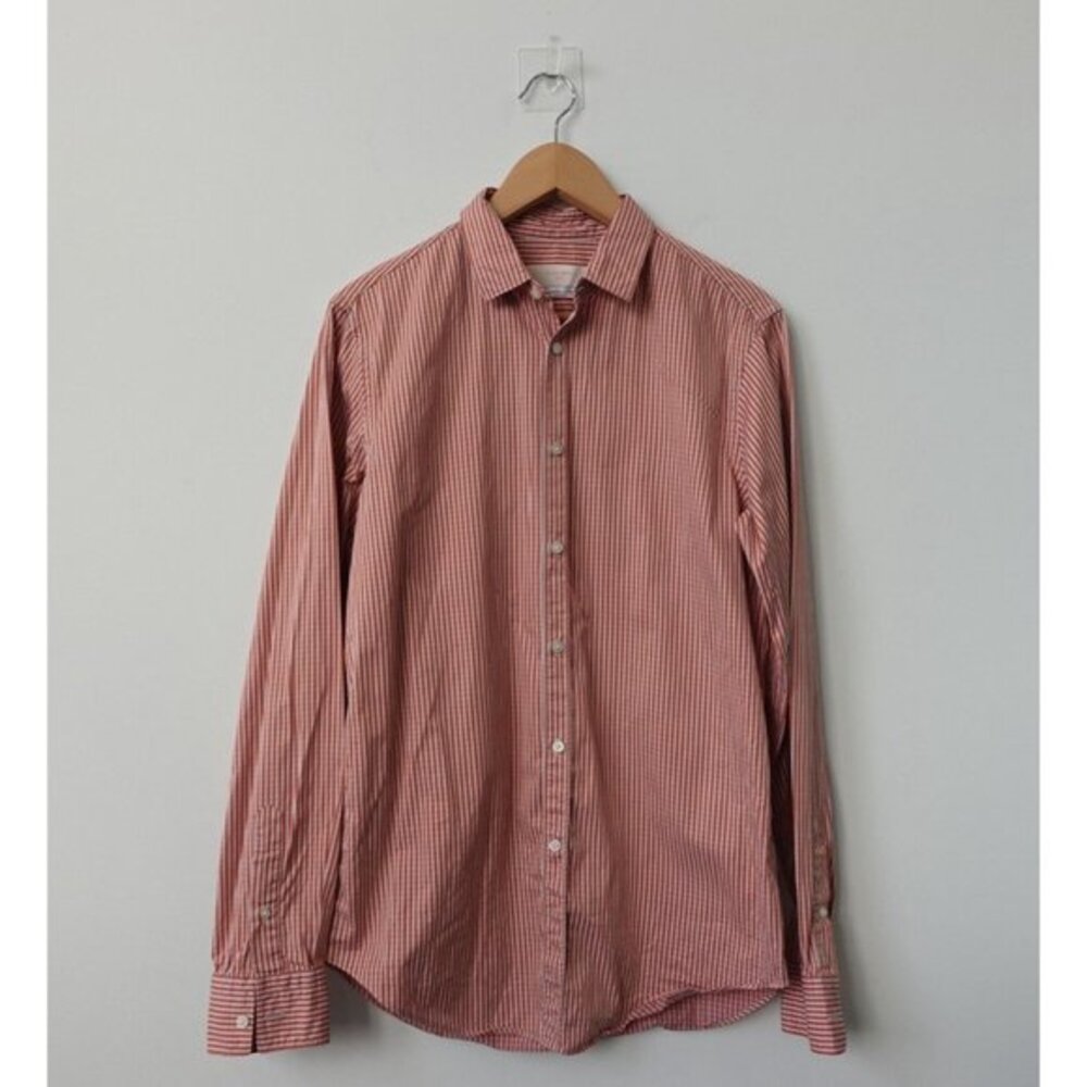 Mauro Grifoni Dress‎ Shirt Mens 16 41 Red Gingham Cotton Plaid Italian Italy